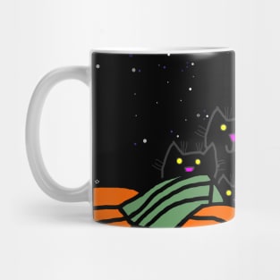 Halloween Pumpkins and Kitties at Night Mug